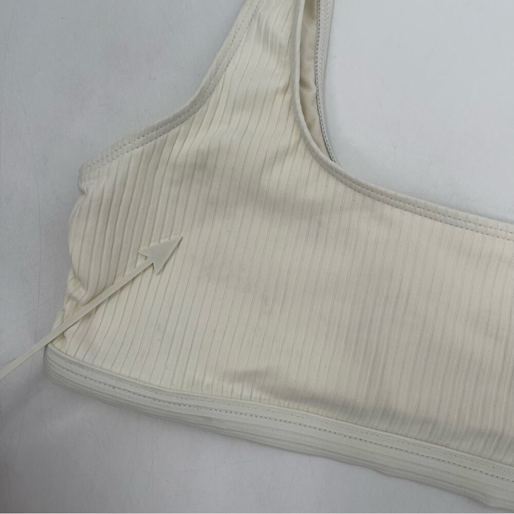 GOOD AMERICAN Bikini Top 2XL Curvy Plus Size Ribbed Scoop Neck Swim Ivory NWT - Picture 11 of 15
